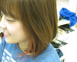 大津市今堅田美容室エイトボウル　アクセントカラー　アフター